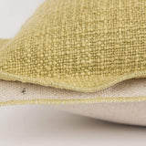 Solid 100% Cotton Yellow Polyfilled Pillow