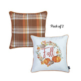 Fall Pumpkin Multicolor Set of 4 Throw Pillow Covers