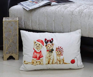 Cat Sisters Christmas Throw Pillow for couch