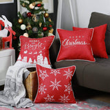 Merry Christmas Set of 4  Multicolor Throw Pillow Cover