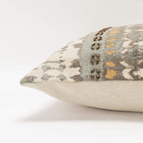 Abstract 100% Cotton Gray Polyfilled Pillow