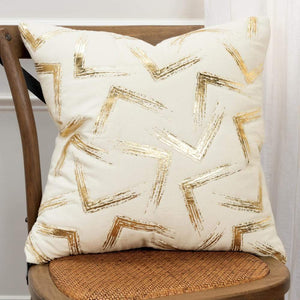 Geometric Ivory 100% Cotton Polyfilled Pillow