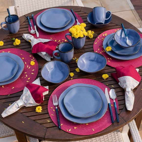 RYO 32 Piece Blue Dinnerware Set