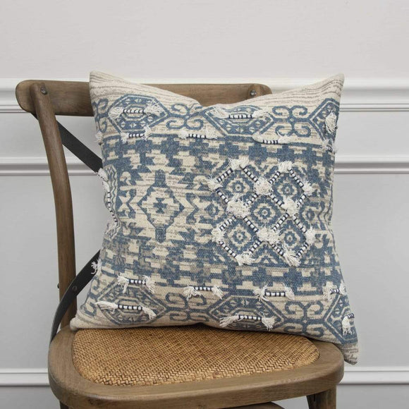 Geometric Southwest Pattern Cotton Blue Pillow Cover