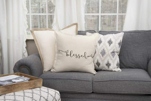 Blessed Script Square Pillow