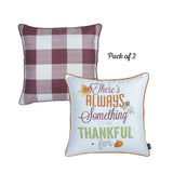 Thanksgiving Gingham Multicolor Set of 4 Throw Pillow Covers