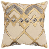 Geometric Natural 100% Cotton Polyfilled Pillow