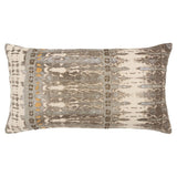 Abstract 100% Cotton Gray Polyfilled Pillow