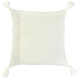 Color Block Tasseled Ivory Pillow Cover