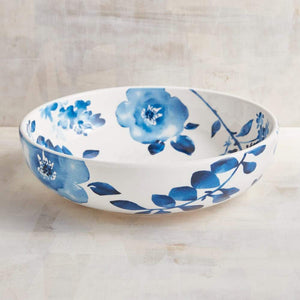 Pier 1 Azure Floral Dinner Bowls, Set of 4