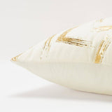 Geometric Ivory 100% Cotton Polyfilled Pillow