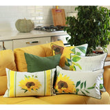 Printed Fall Sunflower Decorative Lumbar Pillow Cover